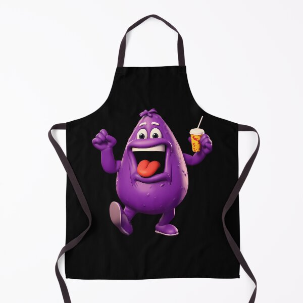 Item preview, Happy Purple Monster Holding Fast Food Drink designed and sold by shoppingforyou ⭐⭐⭐⭐⭐.