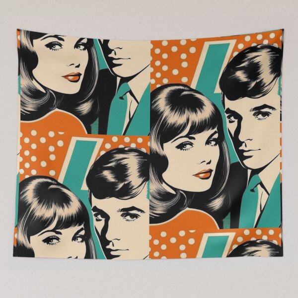 Item preview, Art - Pop Art Couple, 1960s Graphic Aesthetic designed and sold by Beat-It.