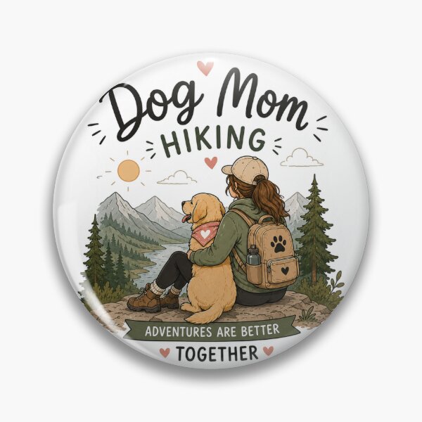 Item preview, Dog Mom Hiking – Mountain Trail Adventure Illustration designed and sold by SMARTKIT  DESIGNAGENCY.