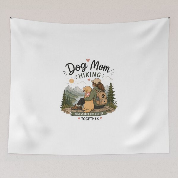 Item preview, Dog Mom Hiking – Mountain Trail Adventure Illustration designed and sold by SMARTKIT  DESIGNAGENCY.