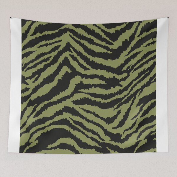 Item preview, Tiger Skin Pattern | Olive Green Animal Print designed and sold by The High Hippo.