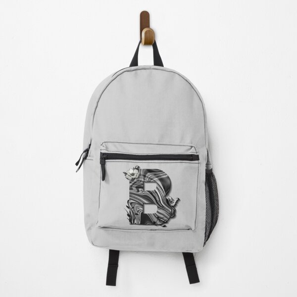 Item preview, Letter B Botanical Monogram black and white liquid marble designed and sold by iRenza.