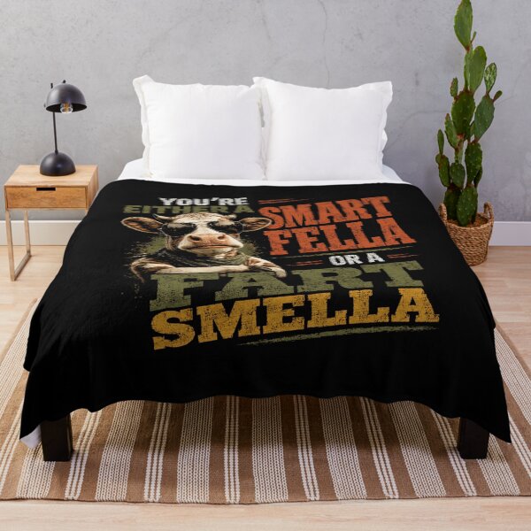 Item preview, You're Either A Smart Fella Or A Fart Smella Funny Cow Humor Farmer Gag designed and sold by SkeletonsDanger.