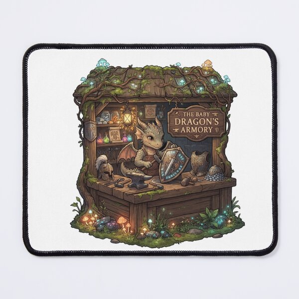 Item preview, Baby Dragon Blacksmith Sticker | Magical Fantasy Armory | Cute Medieval Dragon Art designed and sold by MrDev.
