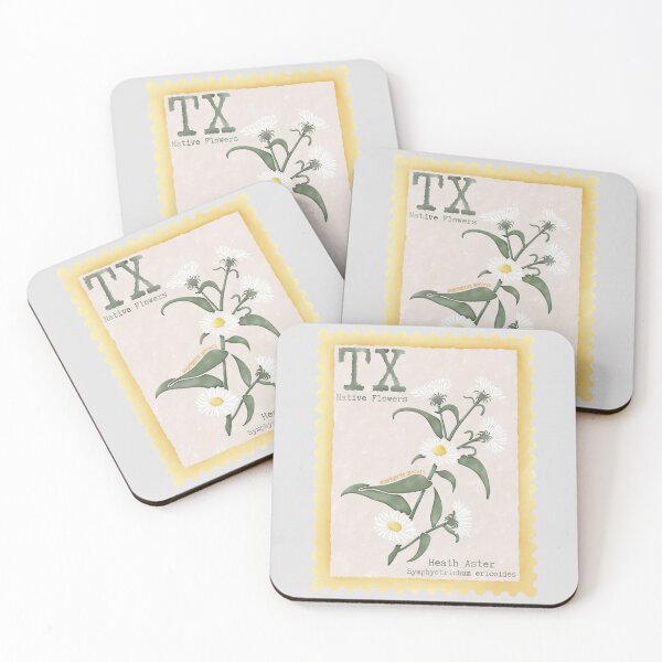 Item preview, Texas Native Flower Heath Aster Watercolor Vintage Postage Stamp designed and sold by Marguerite Artistry.