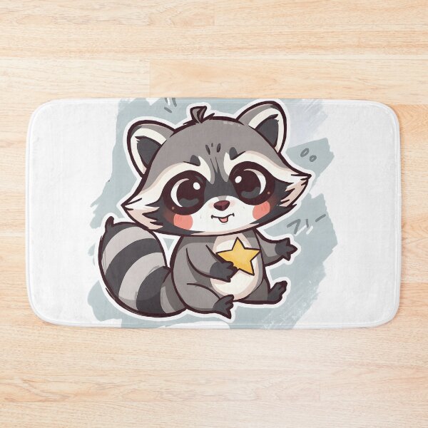 Item preview, Cute Kawaii Raccoon Sticker | Adorable Baby Raccoon Holding Star Cartoon designed and sold by dreamz-world.