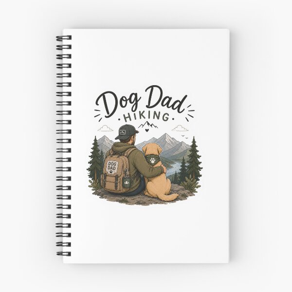 Item preview, Dog Dad Hiking – Golden Retriever Trail Illustration designed and sold by SMARTKIT  DESIGNAGENCY.