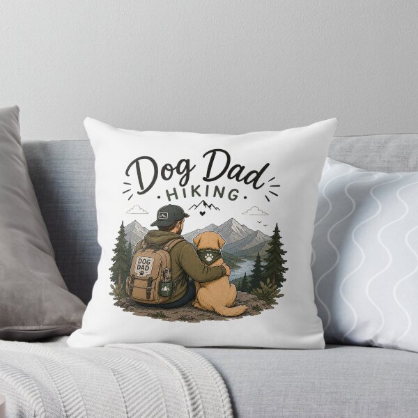 Item preview, Dog Dad Hiking – Golden Retriever Trail Illustration designed and sold by SMARTKIT  DESIGNAGENCY.