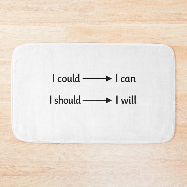 Item preview, I Could To I Can, I Should To I Will - Goal Achievement Minimalist Typography designed and sold by thepixelcloset.