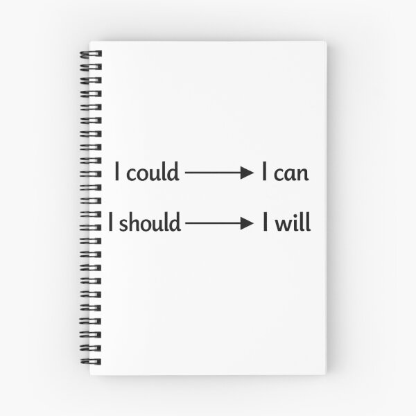 Item preview, I Could To I Can, I Should To I Will - Goal Achievement Minimalist Typography designed and sold by thepixelcloset.