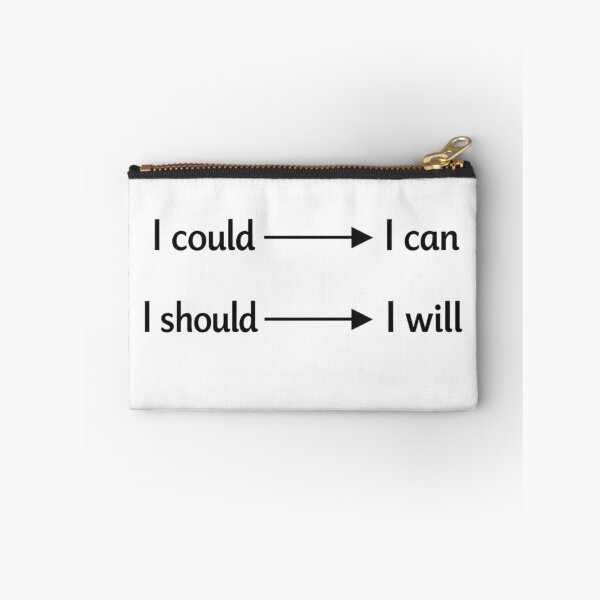 Item preview, I Could To I Can, I Should To I Will - Goal Achievement Minimalist Typography designed and sold by thepixelcloset.