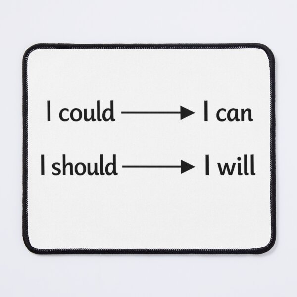 Item preview, I Could To I Can, I Should To I Will - Goal Achievement Minimalist Typography designed and sold by thepixelcloset.