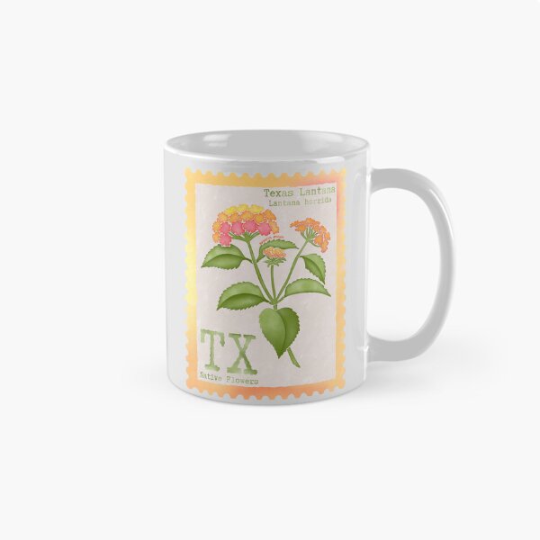 Item preview, Texas Native Flower Lantana Watercolor Vintage Postage Stamp designed and sold by Marguerite Artistry.