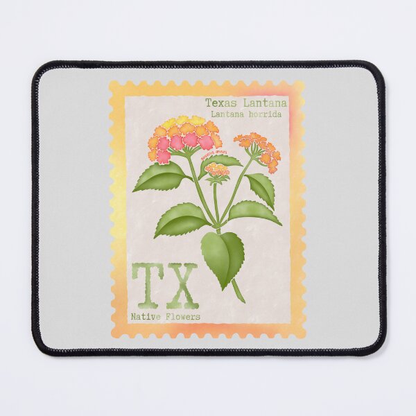 Item preview, Texas Native Flower Lantana Watercolor Vintage Postage Stamp designed and sold by Marguerite Artistry.