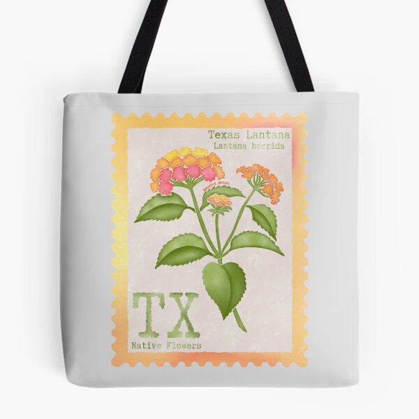 Item preview, Texas Native Flower Lantana Watercolor Vintage Postage Stamp designed and sold by Marguerite Artistry.