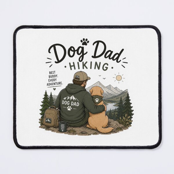 Item preview, Dog Dad Hiking – Good Boots Good Trails designed and sold by SMARTKIT DESIGNAGENCY.