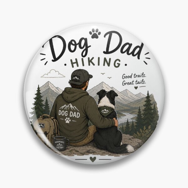 Item preview, Dog Dad Hiking – Border Collie Adventure Illustration designed and sold by SMARTKIT  DESIGNAGENCY.