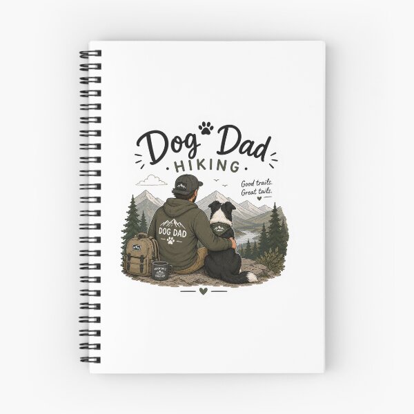 Item preview, Dog Dad Hiking – Border Collie Adventure Illustration designed and sold by SMARTKIT  DESIGNAGENCY.