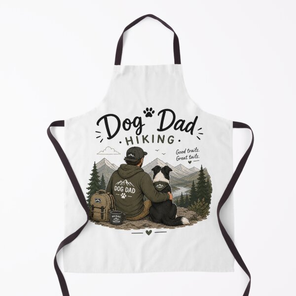 Item preview, Dog Dad Hiking – Border Collie Adventure Illustration designed and sold by SMARTKIT DESIGNAGENCY.