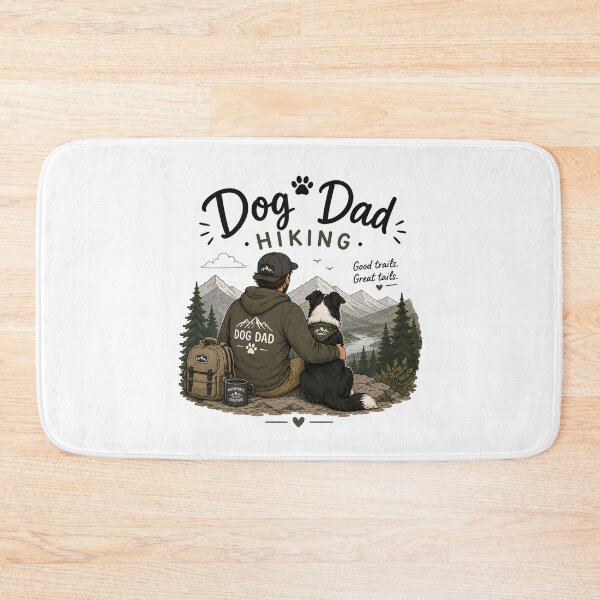 Item preview, Dog Dad Hiking – Border Collie Adventure Illustration designed and sold by SMARTKIT  DESIGNAGENCY.