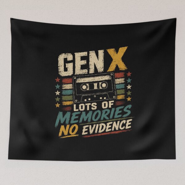 Item preview, Gen X Lots Of Memories No Evidence Generation X Nostalgia Vintage 80s 90s Humor designed and sold by SkeletonsDanger.