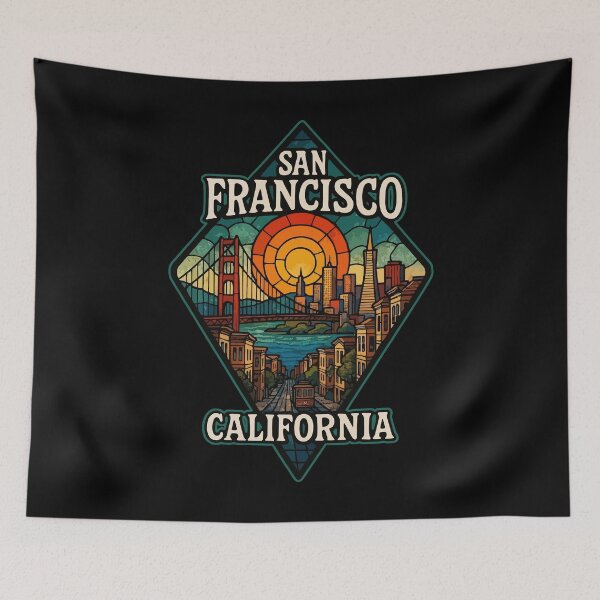 Item preview, San Francisco California USA Stained Glass Art Travel designed and sold by TomFrontierArt.