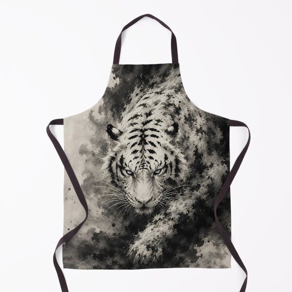 Item preview, Majestic White Tiger Ink Painting | Chinese Ink Art | Monochrome Wildlife Wall designed and sold by ManJiangHong.
