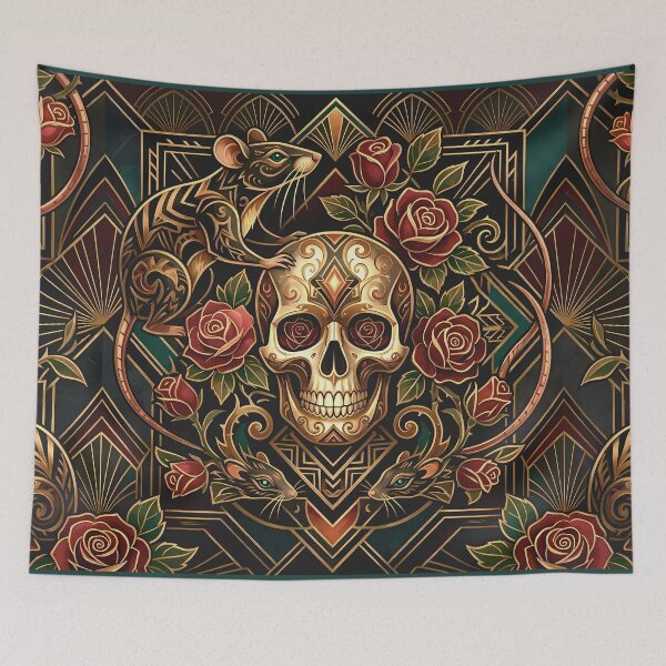 Item preview, Deco Death (Rats 'n' Roses) designed and sold by Cathedral of Curiosity.