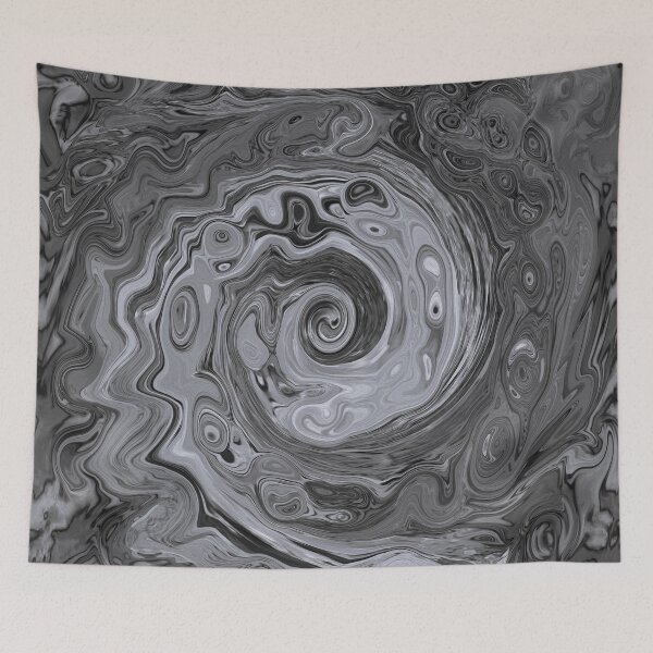 Item preview, Groovy Retro Abstract Black and White Swirl designed and sold by myrubiogarden.