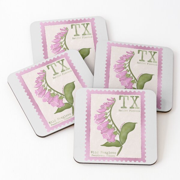 Item preview, Texas Native Flower Foxglove Watercolor Vintage Postage Stamp designed and sold by Marguerite Artistry.