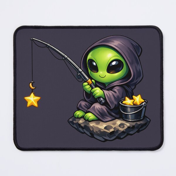 Item preview, Little Alien Fishing Stars – Cosmic Cute Space Illustration designed and sold by builtforyou.