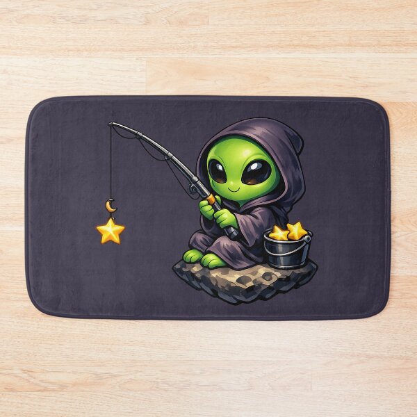 Item preview, Little Alien Fishing Stars – Cosmic Cute Space Illustration designed and sold by builtforyou.
