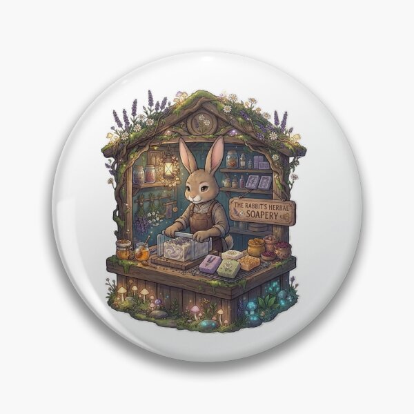 Item preview, The Rabbit's Herbal Soapery | Cottagecore Bunny Soap Maker | Whimsical Botanical Apothecary Illustration designed and sold by MrDev.