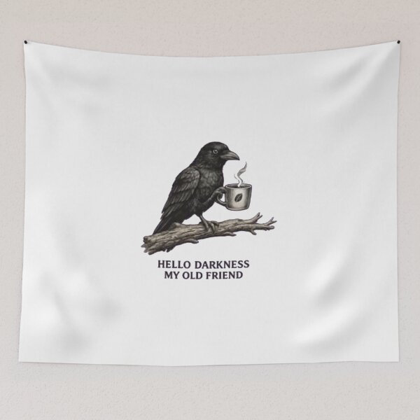 Item preview, Hello Darkness My Old Coffee lover custom raven designed and sold by Gbriel3.