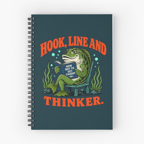Item preview, Hook Line and Thinker Funny Fishing Pun designed and sold by Anyshca.