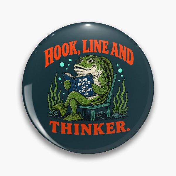 Item preview, Hook Line and Thinker Funny Fishing Pun designed and sold by Anyshca.