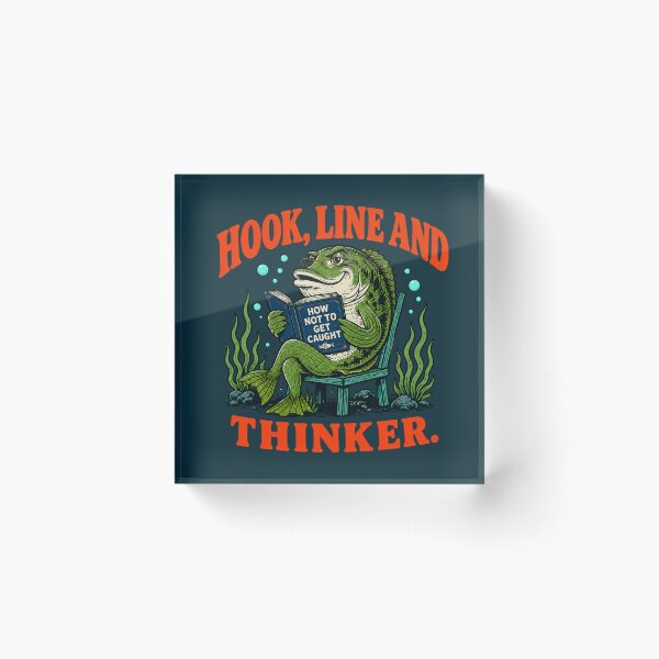 Item preview, Hook Line and Thinker Funny Fishing Pun designed and sold by Anyshca.