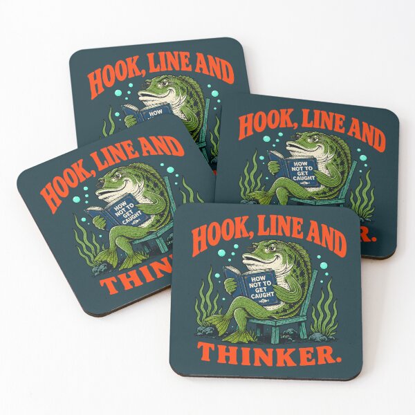 Item preview, Hook Line and Thinker Funny Fishing Pun designed and sold by Anyshca.