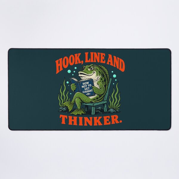Item preview, Hook Line and Thinker Funny Fishing Pun designed and sold by Anyshca.