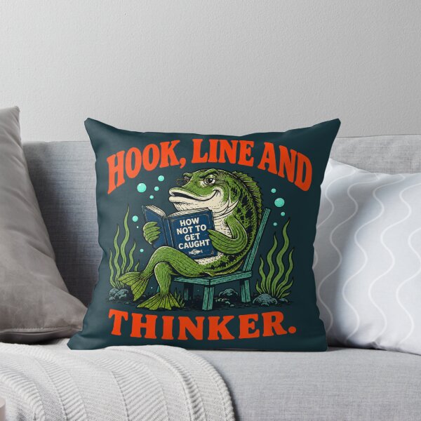 Item preview, Hook Line and Thinker Funny Fishing Pun designed and sold by Anyshca.