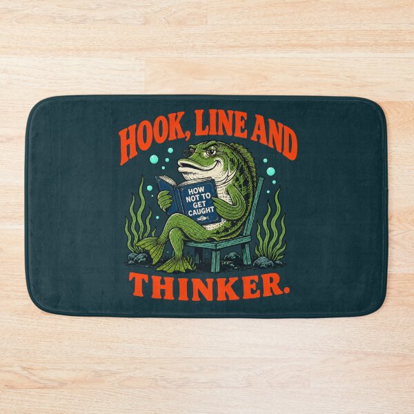 Item preview, Hook Line and Thinker Funny Fishing Pun designed and sold by Anyshca.