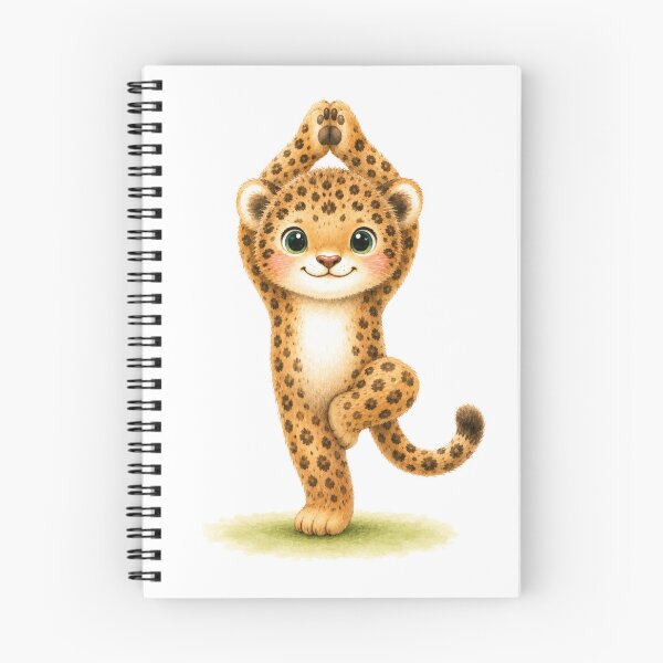 Item preview, Tree Pose Jaguar Yoga Watercolor Print designed and sold by YogiAnimalArt.