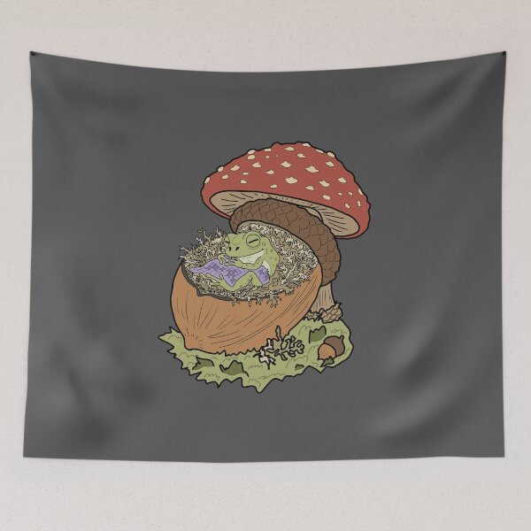 Item preview, Frog sleeping in acorn designed and sold by LeshanArt.