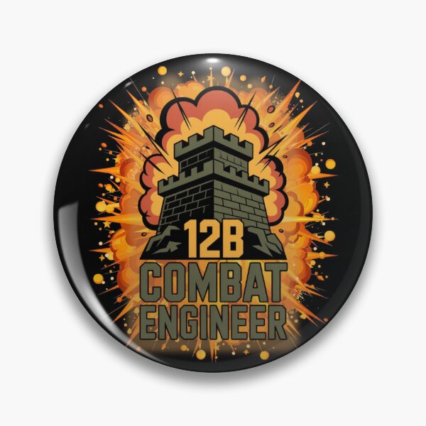 Item preview, 12B Combat Engineer — U.S. Army MOS Fortress Emblem with Explosion Military Graphic designed and sold by GFamilyC.
