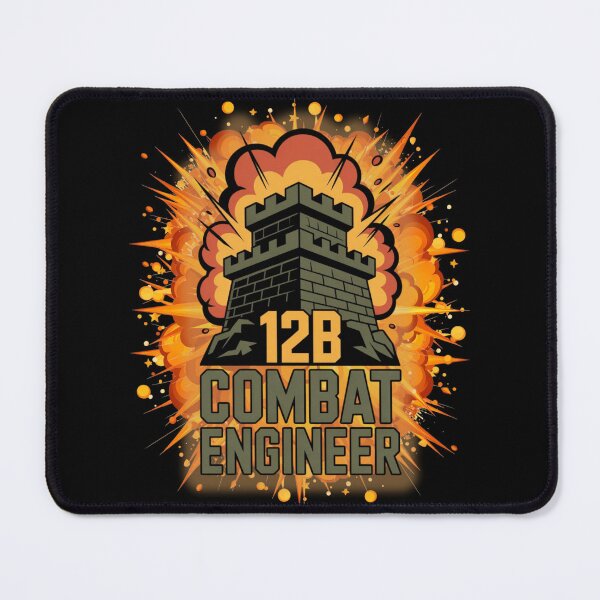 Item preview, 12B Combat Engineer — U.S. Army MOS Fortress Emblem with Explosion Military Graphic designed and sold by GFamilyC.