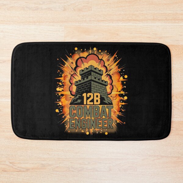 Item preview, 12B Combat Engineer — U.S. Army MOS Fortress Emblem with Explosion Military Graphic designed and sold by GFamilyC.