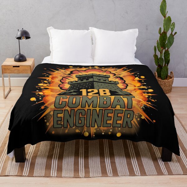 Item preview, 12B Combat Engineer — U.S. Army MOS Fortress Emblem with Explosion Military Graphic designed and sold by GFamilyC.