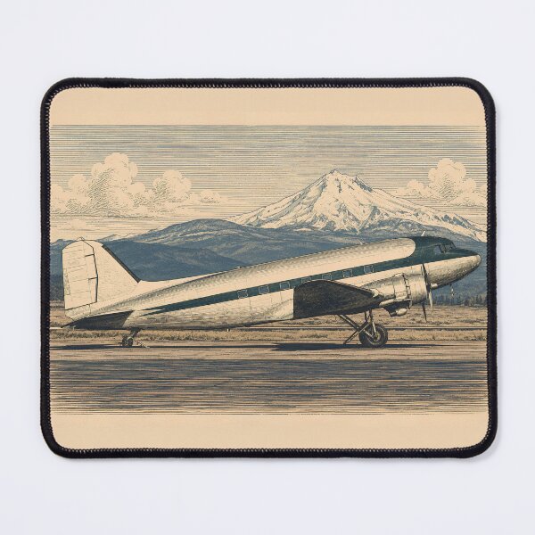 Item preview, Vintage Engraving Style Classic Twin-Engine Airliner Illustration designed and sold by EMaviation_.