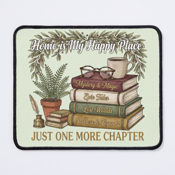 Item preview, Home Is My Happy Place Just One More Chapter Bookstack designed and sold by sanorastyle.