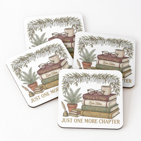 Item preview, Home Is My Happy Place Just One More Chapter Bookstack designed and sold by sanorastyle.